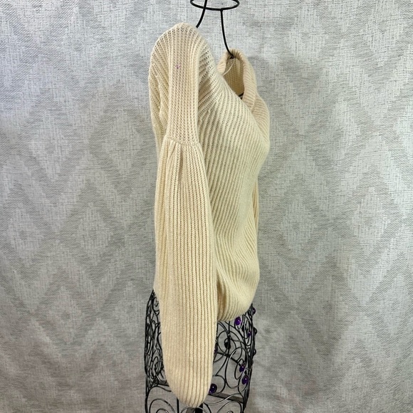Rebecca Minkoff lottie cream cashmere wool blend sweater size S - Picture 5 of 10